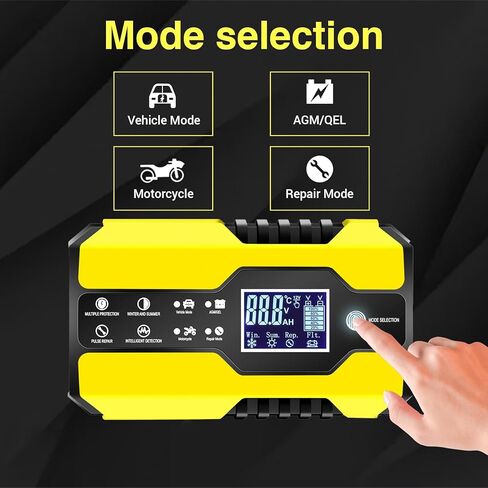 TONSIM شاحن بطارية السيارة Genius 10 أمبير شواحن بطاريات السيارات 24 فولت و 12 فولت شاحن بطارية دراجة نارية البحرية شاحن بطارية قارب تعويض درجة الحرارة - أحمر in Kuwait