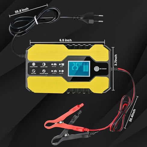 TONSIM شاحن بطارية السيارة Genius 10 أمبير شواحن بطاريات السيارات 24 فولت و 12 فولت شاحن بطارية دراجة نارية البحرية شاحن بطارية قارب تعويض درجة الحرارة - أحمر in Kuwait