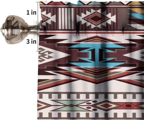Aztec Valance Curtain for Kitchen, Window Treatment Southwestern Tribal Navajo Native American Farm Style Patterm Rod Pocket Drapes for Kitchen Batroom Office Deocr 54x18inch in Saudi Arabia