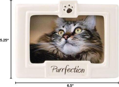 Malden International Designs Glazed Ceramic With Black "Top Dog" Picture Frame, 3.5x5, White in Saudi Arabia