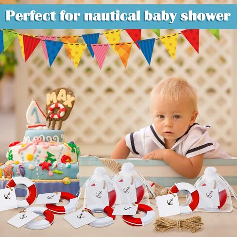 60 Set Nautical Wedding Favors, Lifesaver Bottle Opener Beach Baby Shower Bottle Opener Favors Nautical Bottle Openers Return Gifts with Anchor Tags Organza Bags 1 Roll of Twine Guests Birthday Decor in Saudi Arabia