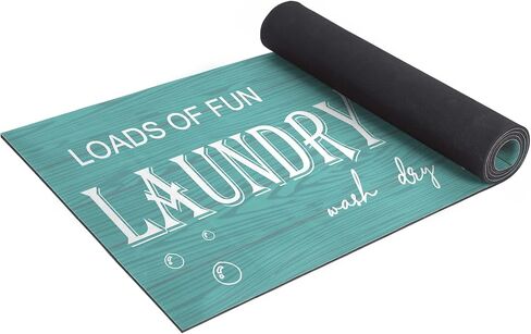 Laundry Room Rug Non Slip Laundry Mat for Laundry Room Decor Washable Area Rugs for Laundry Room, Bathroom, Washroom, Kitchen, 17"x47", Teal in Saudi Arabia