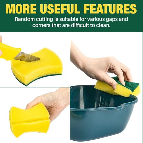 18PCS Heavy Duty Scrub Sponge - Dish Scrubber Sponge Non Scratch Double Sided Reusable Cleaning Scouring Sponge for Kitchen Dishes, Pots, Pans, Sink Bulk Household Cleaning Sponges. in Saudi Arabia