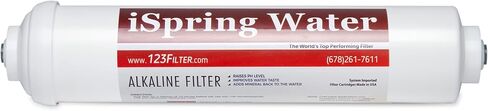 iSpring FA15US Premium 10-inch Universal Inline Alkaline Replacement Water Filter Cartridge with Calcite for Reverse Osmosis RO System, pH+, Made in USA in Saudi Arabia