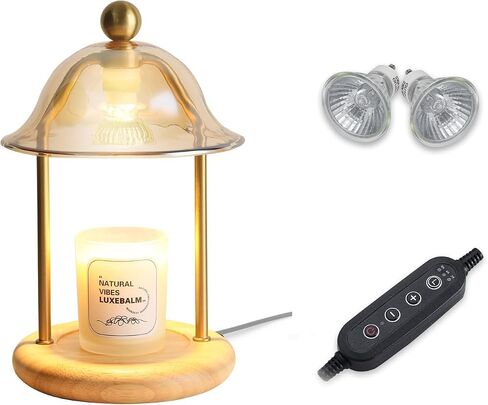 Candle Warmer Lamp with Bulbs, Dimmable Electric Candle Lamp with Timer, Adjustable Height, Wax Melting Warmer Compatible with Large Jar Candles, Home Decor Gifts in Saudi Arabia