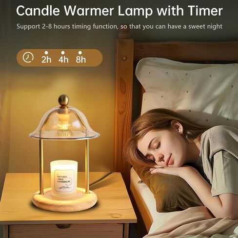 Candle Warmer Lamp with Bulbs, Dimmable Electric Candle Lamp with Timer, Adjustable Height, Wax Melting Warmer Compatible with Large Jar Candles, Home Decor Gifts in Saudi Arabia