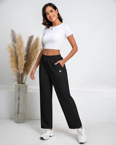 Neer Women's Straight Leg Sweatpants High Waisted Baggy Lounge Pants Athletic Joggers Pants with Elastic Buckle in Saudi Arabia