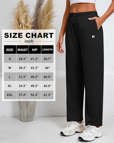 Neer Women's Straight Leg Sweatpants High Waisted Baggy Lounge Pants Athletic Joggers Pants with Elastic Buckle in Saudi Arabia