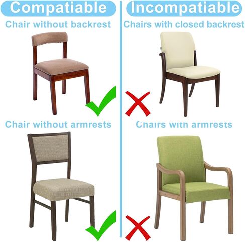 6PCS Plastic Chair Covers for Dining Chairs, Plastic Seat Covers with Adjustable Belt Strap, Plastic Dining Chair Covers, Stain, Water and Kitty Scratch Resistant, 17 "D x 22 "W x 4 "H in Saudi Arabia