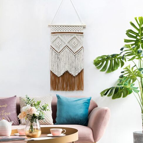 BMIDRUT Hanging Macrame Tapestry Dream Catchers Hand Woven Tapestries Boho Wall Art Decor Home Wall Decor Wall Pediment in Saudi Arabia
