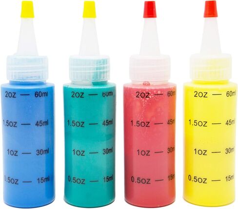Youngever Set of 16 Plastic Squeeze Condiment Bottles with Tip Cap, HDPE Squeeze Condiment Bottles for Crafts, Food Art, Glue, Henna (2 Ounce) in Saudi Arabia