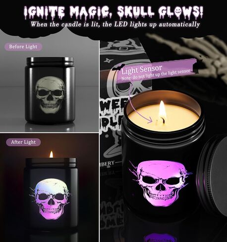 Merry Christmas Candle with Warmer LED, Merry Christmas Decor Winter Candle with Apple Spice Scent, Apple Candle Over 40 Hours of Burn Time, Gift for Christmas Decorations Indoor, 100% Soy Wax,Black in Saudi Arabia