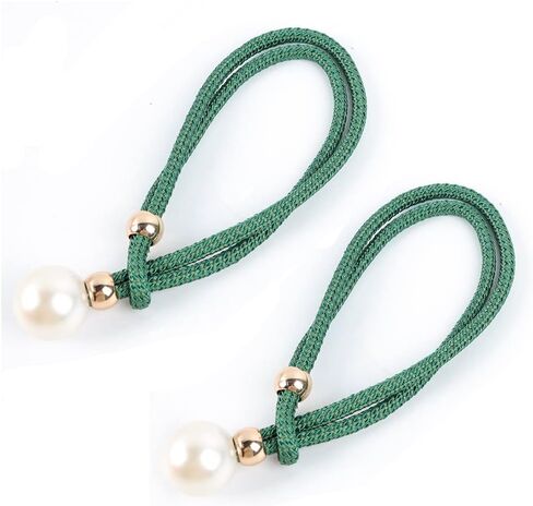 2Pcs Pearl Curtain Tiebacks, Modern Simple Style Drape Tie Backs Drape Pearl Tiebacks Decorative Holders Ropes Curtain Tie Backs with Fasten Ring for Window Drapery (Baby Blue) in Kuwait