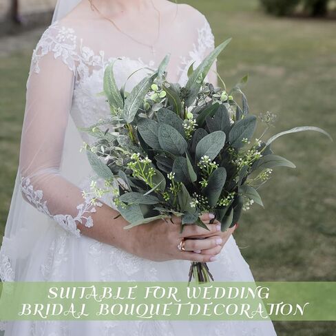 Crowye 40 Pcs Mixed Artificial Eucalyptus Leaves Stems Artificial Greenery Stems Silver Dollar Eucalyptus Leaves Picks for Home Farmhouse Wedding Decoration Bouquet Flower Arrangement Vase Branches in Saudi Arabia