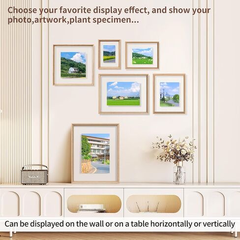 5x7 Floating Picture Frames Set of 2, Double Glass Photo Frame Wooden Frame for Wall Mount or Tabletop Displays for 3x5, 4x6 inch Pictures, Plane Edge Frames, Black in Saudi Arabia