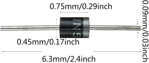 1N5404, 3A 1N5404, 3A 400V 1N5404, Diode 1N5404, 3A 1N5404 Diode, Silicon Rectifier Direct Insertion Diode 3A 400V Plug-in Diode (120 Pcs) in Saudi Arabia