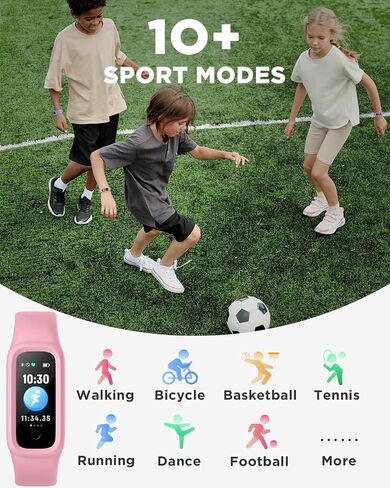 ساعة تعقب اللياقة البدنية للأطفال BIGGERFIVE Vigor 2 L للأولاد والبنات من عمر 5 إلى 15 عامًا، متتبع النشاط، مراقب معدل ضربات القلب أثناء النوم، مقاومة للماء IP68، عداد الخطى، ساعة عداد السعرات الحرارية، أزرق in Kuwait
