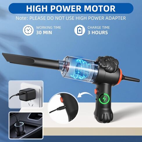 مكنسة كهربائية محمولة باليد، مكنسة كهربائية لاسلكية قابلة لإعادة الشحن، صائد الحشرات، مكانس كهربائية محمولة عالية الطاقة مع شفط قوي، طارد الغبار ومنفاخ هواء للسفر المنزلي بالسيارة in Kuwait