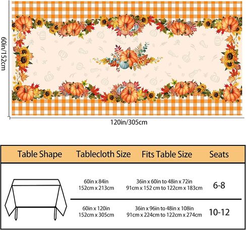 Hexagram Fall Tablecloth, Buffalo Plaid Fall Decorations Indoor Tablecloth Rectangle 60x84 Inch, Fall Decor Pumpkin Table Cloth for Kitchen Dining Table Orange Thanksgiving Gifts in Saudi Arabia