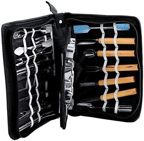 مجموعة أدوات نحت الطهي من eoocvt مجموعة أدوات تزيين الطعام والفواكه والخضروات والتقطيع والتقشير (46 قطعة) in Kuwait