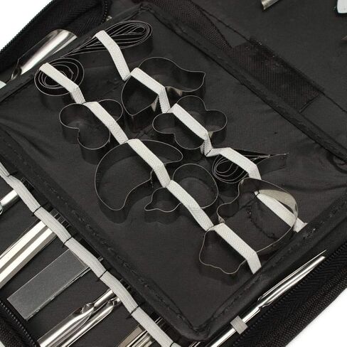 مجموعة أدوات نحت الطهي من eoocvt مجموعة أدوات تزيين الطعام والفواكه والخضروات والتقطيع والتقشير (46 قطعة) in Kuwait