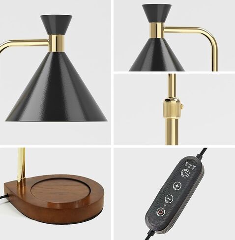 URBANVISTA Candle Warmer Lamp with Timer & Dimmer, Adjustable Wax Melt Warmer Modern Bedroom House Warming Gifts New Home Decor, 2 Bulbs Included (Black) in Saudi Arabia