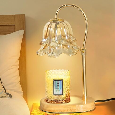 URBANVISTA Candle Warmer Lamp with Timer & Dimmer, Adjustable Wax Melt Warmer Modern Bedroom House Warming Gifts New Home Decor, 2 Bulbs Included (Black) in Saudi Arabia