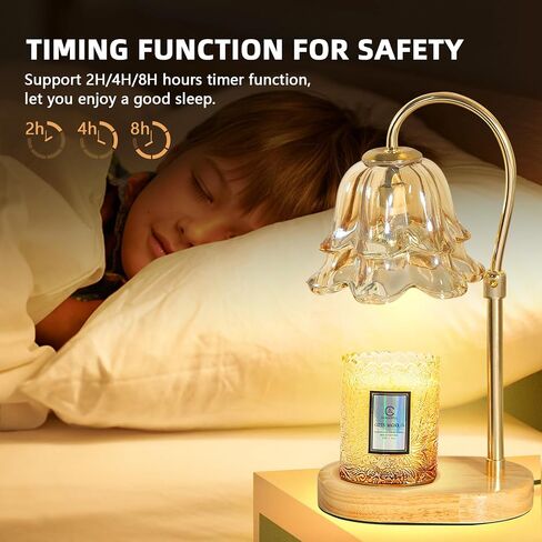 URBANVISTA Candle Warmer Lamp with Timer & Dimmer, Adjustable Wax Melt Warmer Modern Bedroom House Warming Gifts New Home Decor, 2 Bulbs Included (Black) in Saudi Arabia