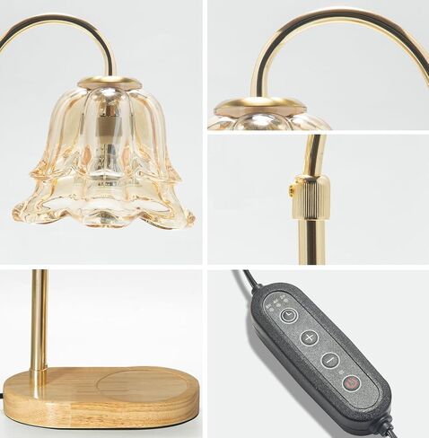 URBANVISTA Candle Warmer Lamp with Timer & Dimmer, Adjustable Wax Melt Warmer Modern Bedroom House Warming Gifts New Home Decor, 2 Bulbs Included (Black) in Saudi Arabia
