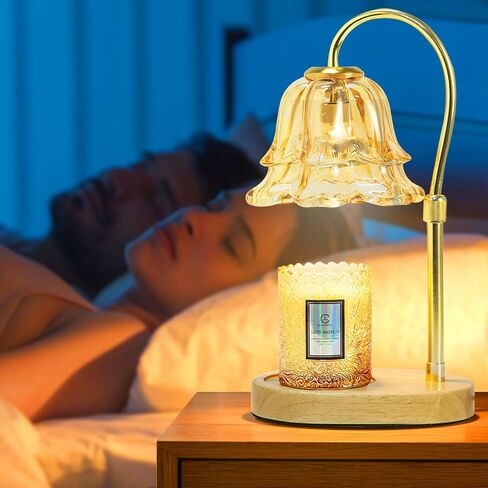 URBANVISTA Candle Warmer Lamp with Timer & Dimmer, Adjustable Wax Melt Warmer Modern Bedroom House Warming Gifts New Home Decor, 2 Bulbs Included (Black) in Saudi Arabia