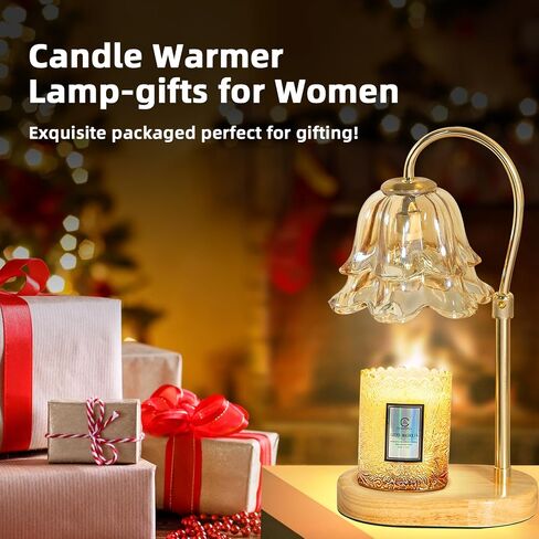 URBANVISTA Candle Warmer Lamp with Timer & Dimmer, Adjustable Wax Melt Warmer Modern Bedroom House Warming Gifts New Home Decor, 2 Bulbs Included (Black) in Saudi Arabia