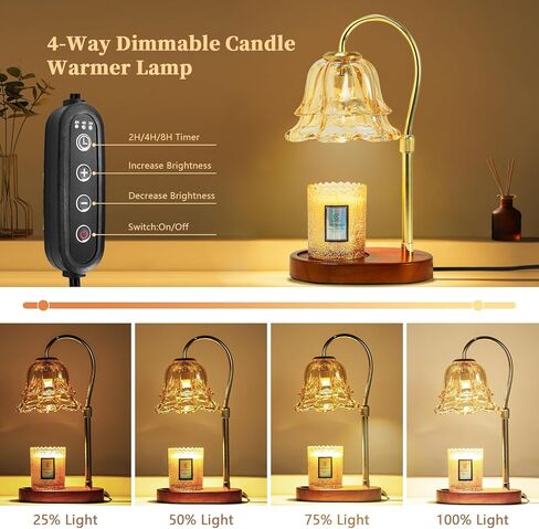 مصباح تدفئة الشموع من أوربانفيستا مع مؤقت وخافت، سخان ذوبان الشمع قابل للتعديل، هدايا تدفئة منزلية لغرفة النوم الحديثة، ديكور منزلي جديد، مصباحان متضمنان (أسود) in Kuwait