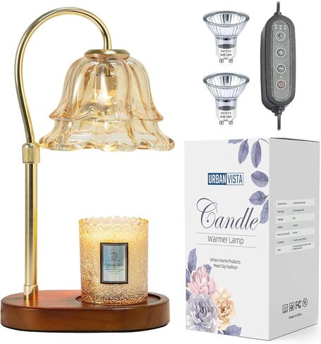 مصباح تدفئة الشموع من أوربانفيستا مع مؤقت وخافت، سخان ذوبان الشمع قابل للتعديل، هدايا تدفئة منزلية لغرفة النوم الحديثة، ديكور منزلي جديد، مصباحان متضمنان (أسود) in Kuwait
