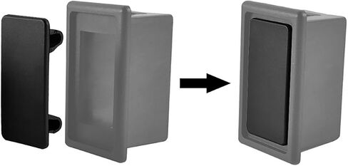 6PCS Rocker Switch Panel ABS Rectangular Rocker Switch Blank Snap-in Hole Plug Cover Bracket Filler Black in Saudi Arabia