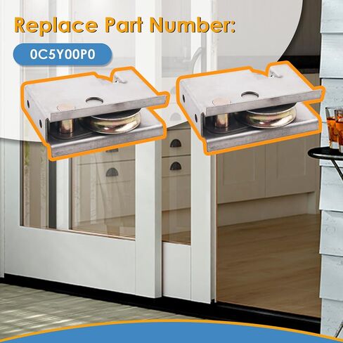 0C5Y00P0 2 حزمة من بكرات أبواب الفناء المنزلقة، متوافقة مع أبواب الفناء المنزلقة P-Ella، محمل عجلة كروية فولاذية 1-1/2 بوصة، ارتفاع الأسطوانة قابل للتعديل in Kuwait