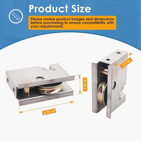 0C5Y00P0 2 حزمة من بكرات أبواب الفناء المنزلقة، متوافقة مع أبواب الفناء المنزلقة P-Ella، محمل عجلة كروية فولاذية 1-1/2 بوصة، ارتفاع الأسطوانة قابل للتعديل in Kuwait