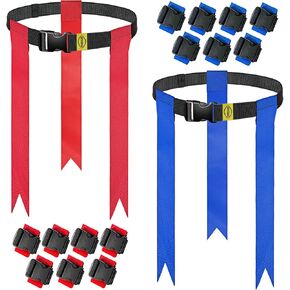 TENXILOT Flag Football Belts, 14 Players Flag Football Set for Adults Youth and Kids with 42 Flags Indoor Outdoor Training