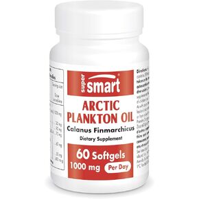 Supersmart - Arctic Plankton Oil 1000mg per Day (Patented) - Greater Nutrition Than Fish & Krill Oil Supplement - with Omega-3 Fatty Acids, EPA, DHA & SDA | Non-GMO & Gluten Free - 60 Softgels