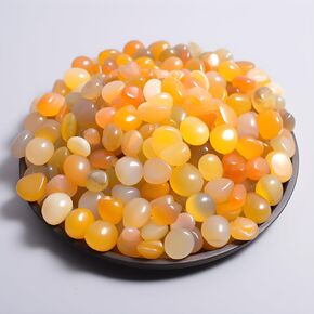Polished Yellow Agate Crystal Chips 200 Pcs - 10 oz Tumbled Stone Chips Crushed Sea Glass Stones Healing Reiki Crystal Making Home Decoration