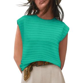 BZB Womens Cap Sleeve Sweater Tops Casual Sleeveless Shirt Knit Pullover Tanks 2024 Trendy Sweater Vest Crewneck Tunics