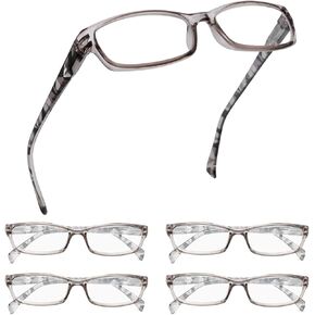 GUD Reading Glasses For Women - 5 pairs Rectangular Ladies Eyeglasses Readers +2.00