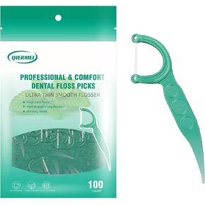 Professional Dental Floss Picks, 100/300/600 Counts bag packing, Ultra Thin Flate thread, Mint flavor, High Strength Low Friction, Not easy break...