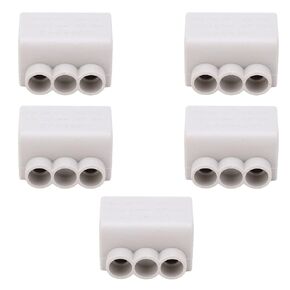 5pcs Quick Terminal Blocks 1 in 2 Out 80A 1000V Brass High Power Inline Junction Connector Box for Switch Wiring, Electricity Meter Wiring