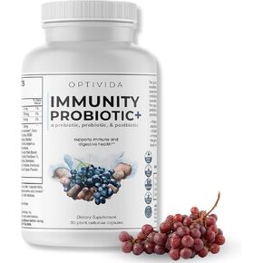 OPTIVIDA- Immunity Probiotic Prebiotic Blend Gut Health Immunity Boosting | Phytonutrients, Amino Acids, & The Boosting Power of Enzymes 30 Day Supply