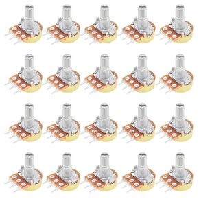 20Pcs WH148 Single-Joint Potentiometer B10K Variable Resistors 15mm Shaft 3Pins 10K Ohm Potentiometer (50K-20pcs)
