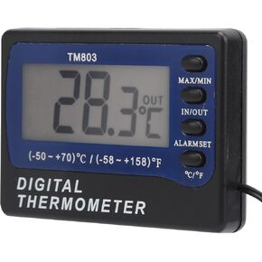 TM803 Digital Thermometer Temperature Meter with Alarm Function Freezer Thermometer Test Tool for Medicine Cabinets, Aquariums
