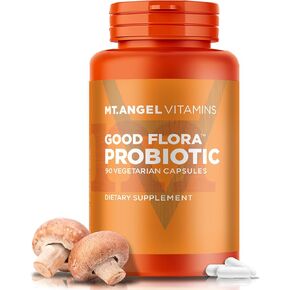 Mt. Angel Vitamins - Good Flora Probiotic, Supports Healthy Digestion and Bacteria (90 Vegetarian Capsules)