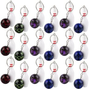 AUEAR, Bowling Pin Keychain Sport Keychain for Backpack DIY Craft Accesories
