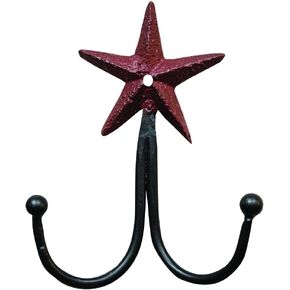 CWI Gifts 5" x 3.5" Cast Iron Star Double Hook