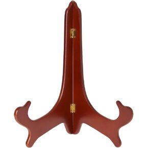 Bard's Hinged Walnut MDF Wood Plate Stand, 14" H x 11" W x 8" D (For 13" - 17" Plates)